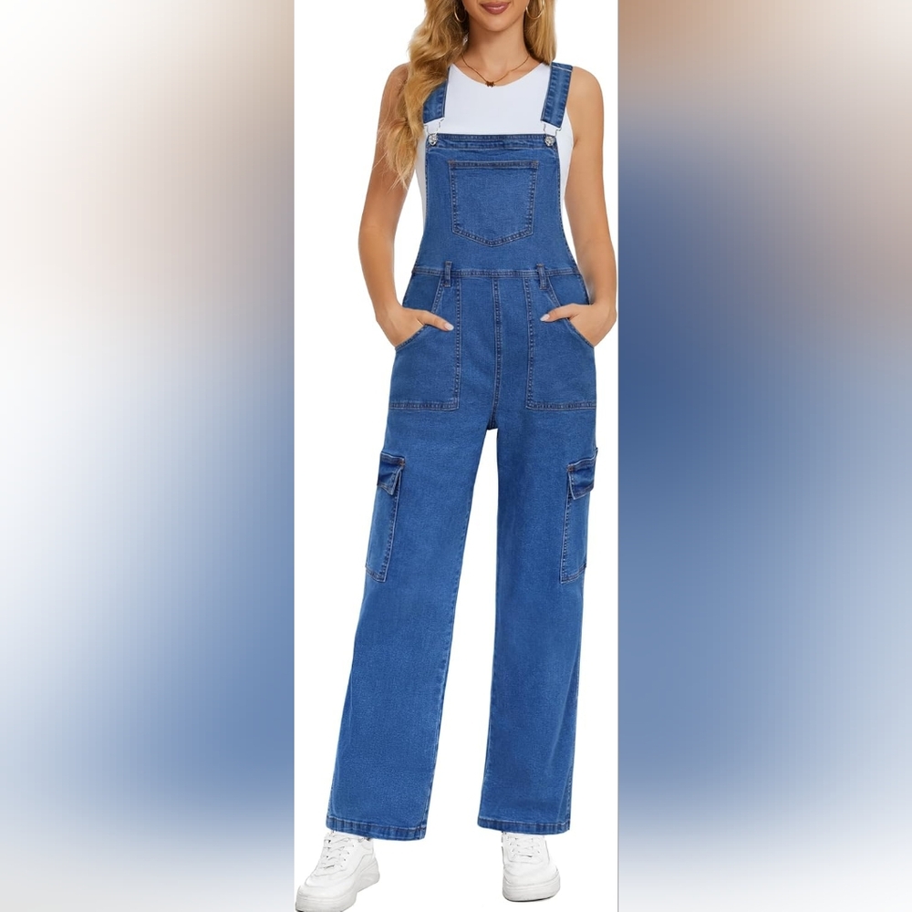 Women's Blue Denim Overalls - Picture 11 of 12